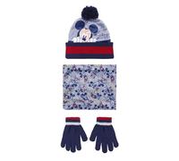 Cerdà Set Invernale Gorro, Guantes y Cuello Calentador Mickey Mouse Gris, Bleu et Rouge, Taille Unique para Niñas