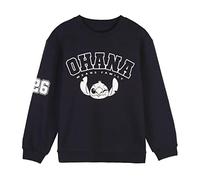 Cerdá Sudadera de Stitch - Color Azul Oscuro - Talla S - Elaborado con Algodón 100% de 240 gsm - Estampado con el Logo de Stitch y la Frase Ohana Means Family - Producto Original Diseñado en España