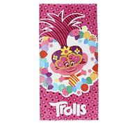Cerdá Toalla Playa Infantil Trolls, Rojo, 70 x 140 cm