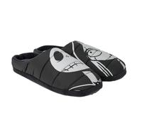Zapatillas de Andar por Casa de Pesadilla Antes de Navidad - Color Negro y Blanco - Tallas 40/41 - Pantuflas - Zapatillas de Poliéster con Suela TPR - Producto Original Diseñado en España