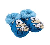 Sonic Zapatillas de Andar por Casa Color Azul y Blanco - Talla 36 a 39 - Zapatillas Infantiles Tipo Calcetín - Suela Blanda - Elaboradas en Poliéster - Producto Original Diseñado en España