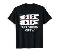 Cerdeña Crew Bandera Cerdeña Vacaciones Italia Camiseta