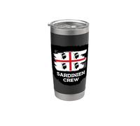 Cerdeña Crew Bandera Cerdeña Vacaciones Italia Vaso térmico de acero inoxidable de doble pared