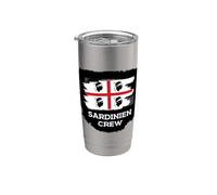 Cerdeña Crew Bandera Cerdeña Vacaciones Italia Vaso térmico de acero inoxidable de doble pared