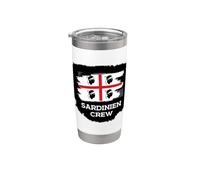 Cerdeña Crew Bandera Cerdeña Vacaciones Italia Vaso térmico de acero inoxidable de doble pared
