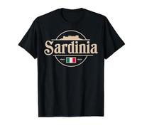 Cerdeña Italia City Travel Italia Experiencia Camiseta gráfica económica, Hombre, Negro, M