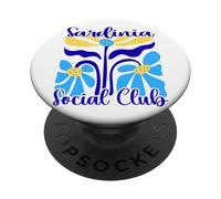 Cerdeña Social Club Mediterráneo Abstracto Boho Flores PopSockets PopGrip Adhesivo