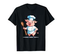 Cerdito cocinero cartoon con gorro y cuchara Camiseta