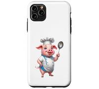 Cerdito Cocinero Divertido con Cuchara de Cocina Carcasa para iPhone 11 Pro Max