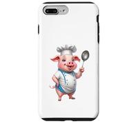 Cerdito Cocinero Divertido con Cuchara de Cocina Carcasa para iPhone 7 Plus/8 Plus