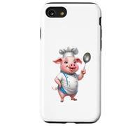 Cerdito Cocinero Divertido con Cuchara de Cocina Carcasa para iPhone SE (2020) / 7 / 8
