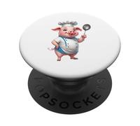 Cerdito Cocinero Divertido con Cuchara de Cocina PopSockets PopGrip Adhesivo