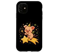 Cerdito de la Suerte Año Nuevo Estela Estrella Arte Cute Carcasa para iPhone 11