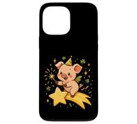 Cerdito de la Suerte Año Nuevo Estela Estrella Arte Cute Carcasa para iPhone 13 Pro MAX