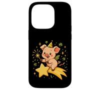 Cerdito de la Suerte Año Nuevo Estela Estrella Arte Cute Carcasa para iPhone 14 Pro