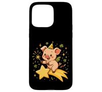 Cerdito de la Suerte Año Nuevo Estela Estrella Arte Cute Carcasa para iPhone 15 Pro MAX