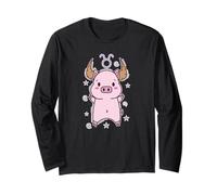 Cerdito Tauro Signo del zodiaco Manga Larga