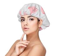 Cerditos lindos y alegres,Gorro de dormir de satén para adultos - Gorro de dormir elástico para mujer, cubrecabello nocturno