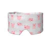 Cerditos lindos y alegres,Máscara para ojos con bloqueo de luz y protección ocular completa para dormir, orejeras y ojos.