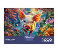 Cerdo Adorable Rompecabezas 1000 Piezas, Puzzles Imposible, De Juego De para Adultos Y Niños A Partir De 14 Años 70x50cm/1000pcs