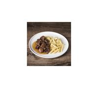 Cerdo al caramelo y patatas