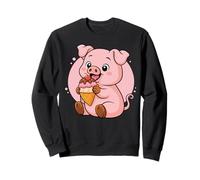 Cerdo Comiendo Helado Gráfico Niños Niñas Cerdo Amante Sudadera