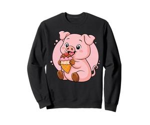 Cerdo Comiendo Helado Gráfico Niños Niñas Cerdo Amante Sudadera