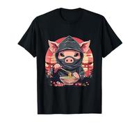 Cerdo comiendo ramen ninja obras de arte japoneses fideos Ramen amante Camiseta