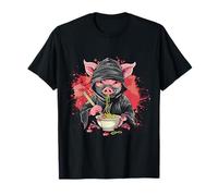 Cerdo comiendo ramen ninja obras de arte japoneses fideos Ramen amante Camiseta