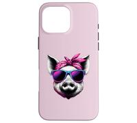 Cerdo con Una Diadema Bandana Rosa Y Gafas De Sol Carcasa para iPhone 16 Pro MAX