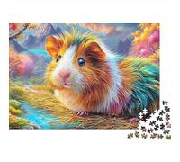 Cerdo de Guinea Colorido por una Corriente Puzzle De 1000 Piezas Lindo Cerdo de Guinea Perfecto Regalo para Niños, Niñas, Hombres Y Mujeres 52x38cm/1000pcs