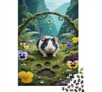 Cerdo de Guinea Puzzles 1000 Piezas Adecuado para Adultos Puzzle Imposible Cerdo de Guinea Actividad Familiar Retos Educativos Puzzle Primitivo De Madera Bonito Regalo 1000pcs (75x50cm)