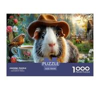 Cerdo de GuineaPuzzles Imposible,desafío for Adults Taza de té Floral Entretenimiento Creativo 1000 Piezas Obra De Arte De Juego De para Adultos Y Niños A Partir De 12 Años 70x50cm/1000pcs