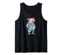 Cerdo de ropa de dormir en pijama que trae las risas a la hora de acostarse Camiseta sin Mangas