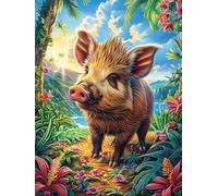 Cerdo en el jardín Puzzle 1000 Piezas Cartón Blanco Premium para Expertos Cuentos de Hadas de Animales y Plantas Vacaciones Fines Semana Reducir Estrés Hobby Y Ocio Garantía Satisfacción 1000 PCS