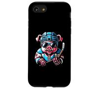 Cerdo Enfrentando El Reto del Icehockey Carcasa para iPhone SE (2020) / 7/8
