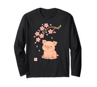Cerdo flor de cerezo japonés lindo japonés niños niñas niños Manga Larga