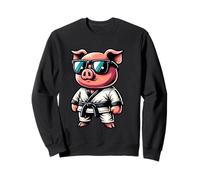 Cerdo Karateka Con Gafas Cool Estilo Sudadera