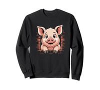 Cerdo Lindo Con Ojos Grandes Animales Divertidos Niños Sudadera