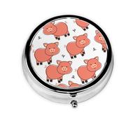 Cerdo lindo de la historieta, Pastillero, Pastillero redondo Pequeño contenedor de pastillas Organizador de pastillas de viaje