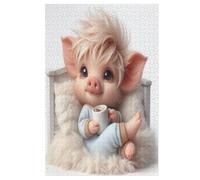 Cerdo Lindo Puzzles Adultos 1000 Piezas de Madera Juguete De Puzzle Desafío Del Cerebro Para Niños, Inteligencia (78×53cm)