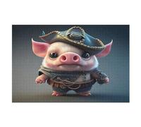 Cerdo Lindo Puzzles Adultos 1000 Piezas de Madera Juguete De Puzzle Desafío Del Cerebro Para Niños Inteligencia (75×50cm)
