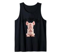 Cerdo Meditando Sonrisa Zen Alegría Consciente Camiseta sin Mangas