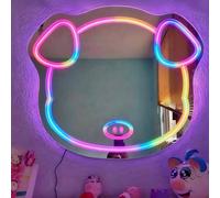Cerdo RGB Espejo de señal de neón Decoración del hogar Iluminación de arte de pared para la boda Dormitorio Sala de estar Vestidor Decoraciones de fiesta Alimentado por USB