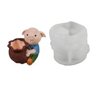 Cerdos de silicona con molde de sacos para hacer velas, manualidades, diseños de animales únicos, materiales de calidad alimentaria, forma de cerdos creativos de silicona