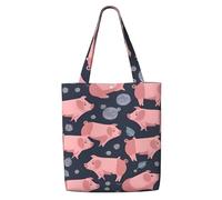 Cerdos lindos，Bolsas de supermercado reutilizables, bolsas de compras, bolsas de lona de gran capacidad, bolso de hombro
