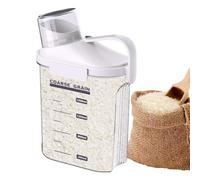 Cereal Container, Large Airtight Food Storage Jar with Measuring Cup and Easy-Pour Spout, Dry Container for Flour, Rice, Grains, Snacks, Pasta, Baking Supplies, Kitchen Pantry Organisation