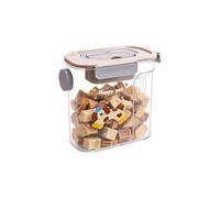 Cereal Dispenser - Airtight Dog Treat Container | Side Pouring Cat Food Storage Jar | Portable Kitchen Bin For Rice Flour Oats | Food-Grade ABS Material | Beige Green Lid Home Dining Room Accessory