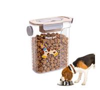 Cereal Dispenser - Airtight Dog Treat Container | Side Pouring Cat Food Storage Jar | Portable Kitchen Bin For Rice Flour Oats | Food-Grade ABS Material | Beige Green Lid Home Dining Room Accessory