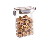 Cereal Dispenser - Airtight Dog Treat Container | Side Pouring Cat Food Storage Jar | Portable Kitchen Bin For Rice Flour Oats | Food-Grade ABS Material | Beige Green Lid Home Dining Room Accessory